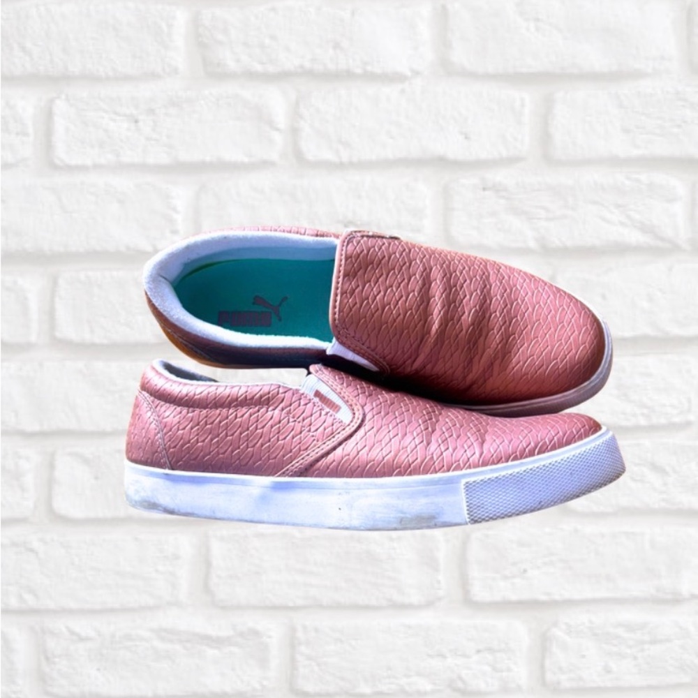 Puma Rose Slip-On Sneakers with Teal Lining